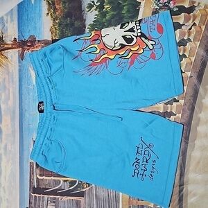 Ed Hardy Blue Graphic Men's Shorts